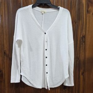 Ultra Flirt Ivory Textured Knit Top